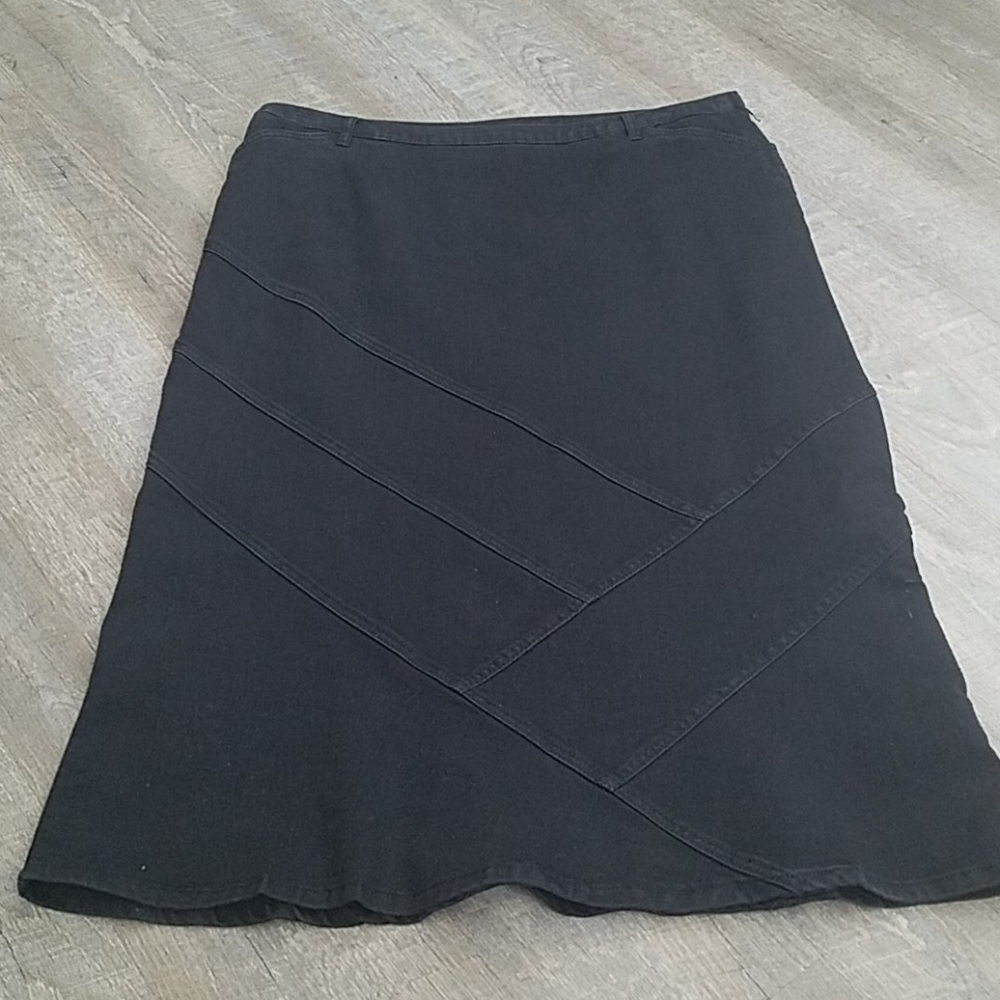 CJ Banks Long Black Denim skirt size 18W